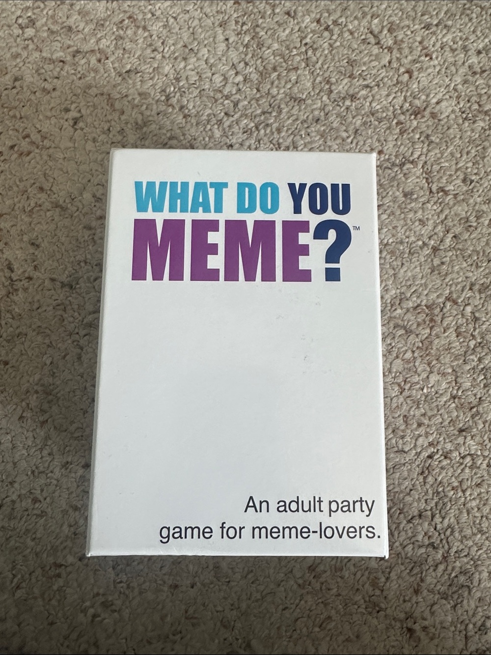 What Do You Meme? Party Card Game - White with Blue & Purple Logo